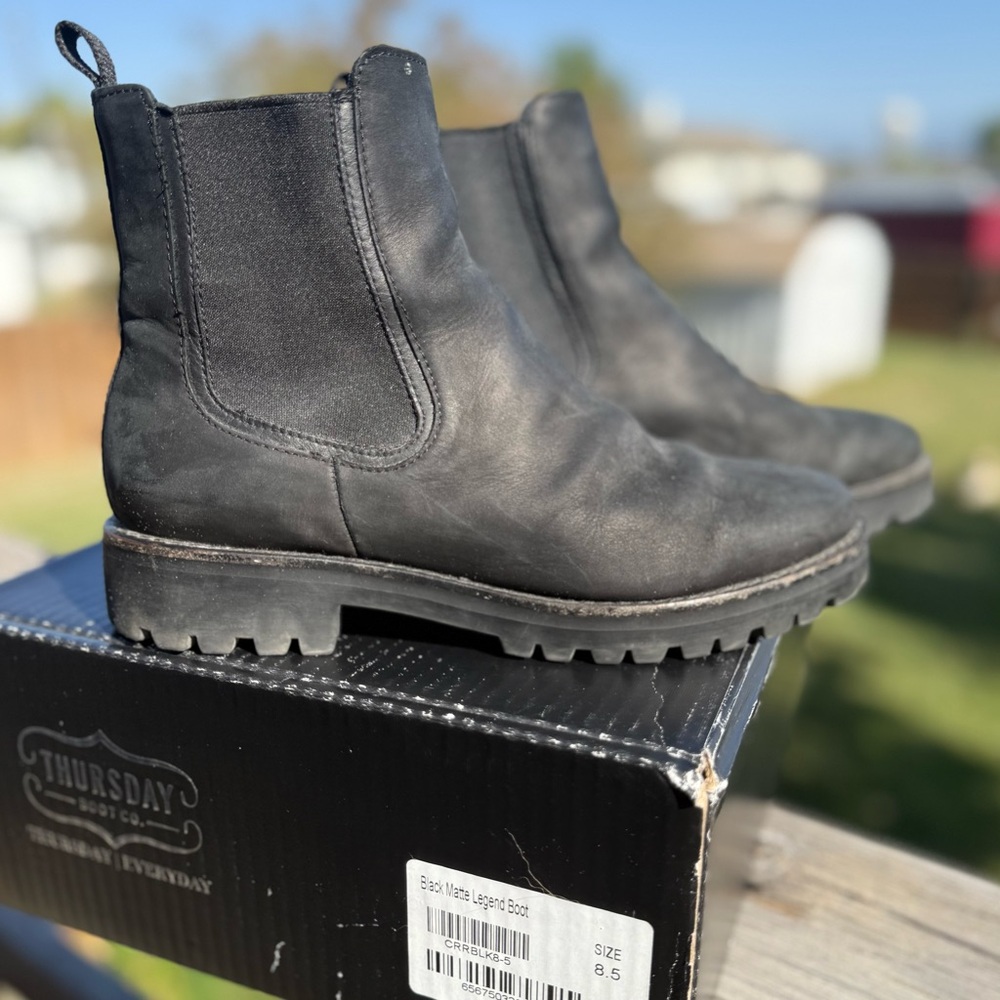 Thursday Boot Company Legend Black Matte Chelsea Boots - Women’s 8.5